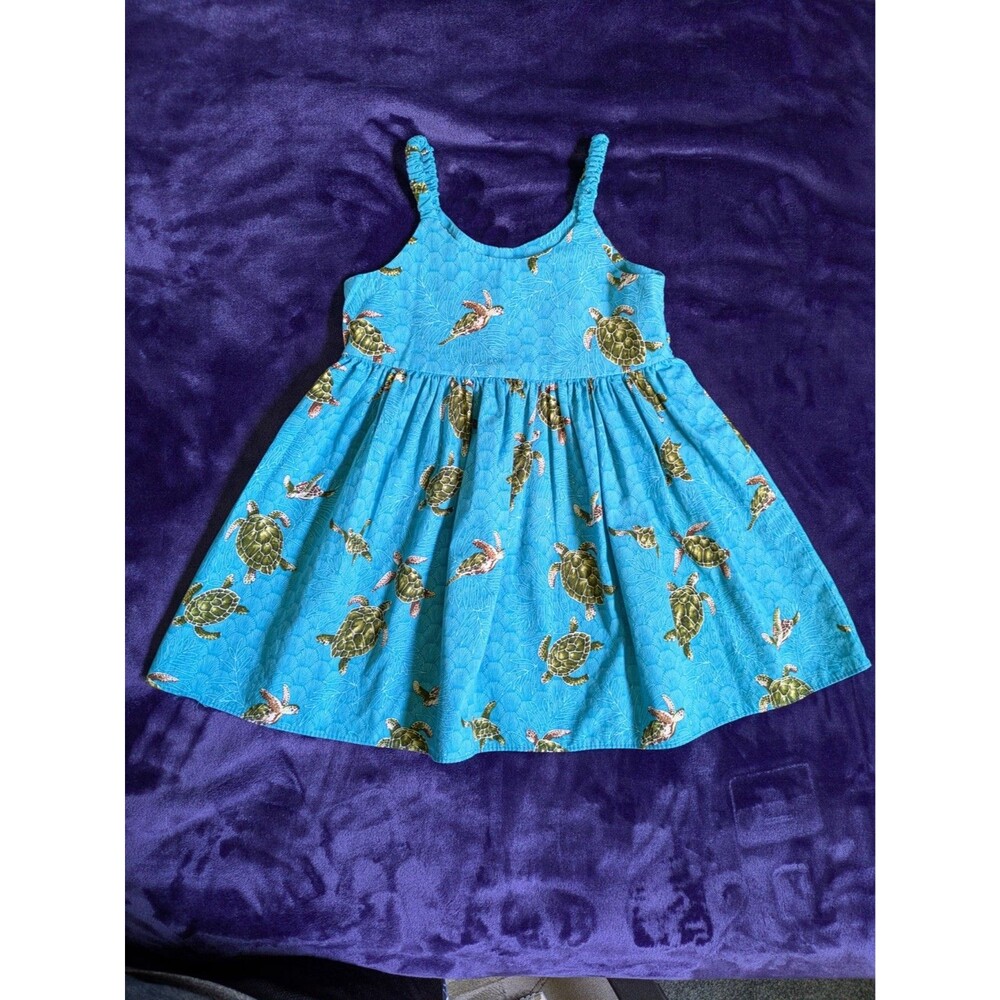 Pacific Legend Apparel Hona Girls Hawaiian Turtle Flared Dress Size 3/4